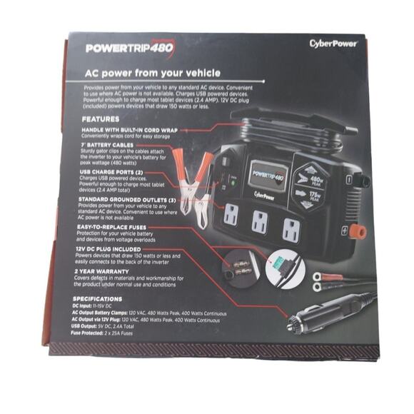 CyberPower Powertrip 480 power inverter + USB - Picture 3 of 4